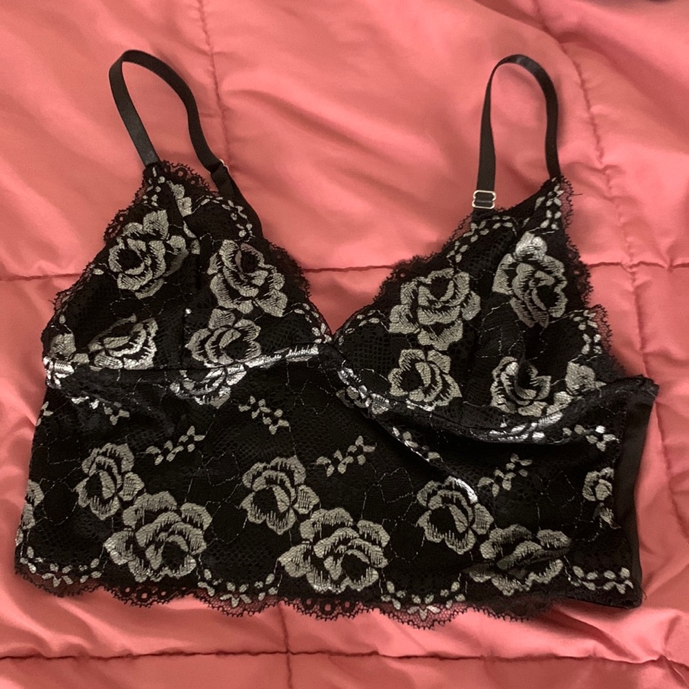 floral black grunge corset top